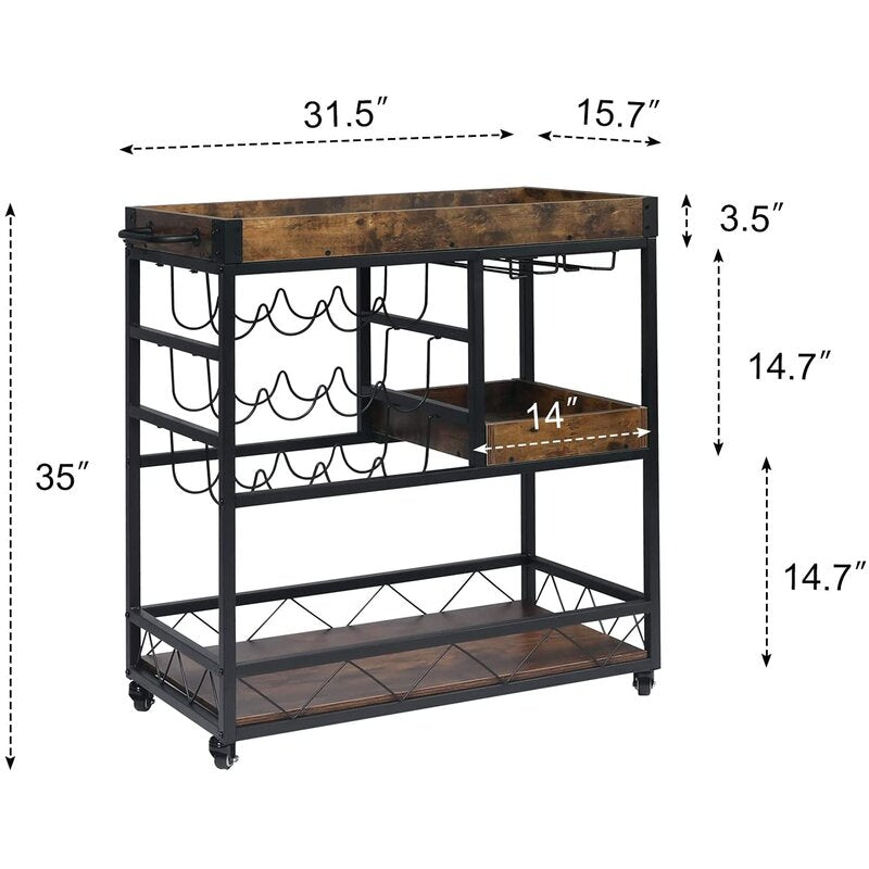 Bar Trolley : Large Bar Serving Trolley