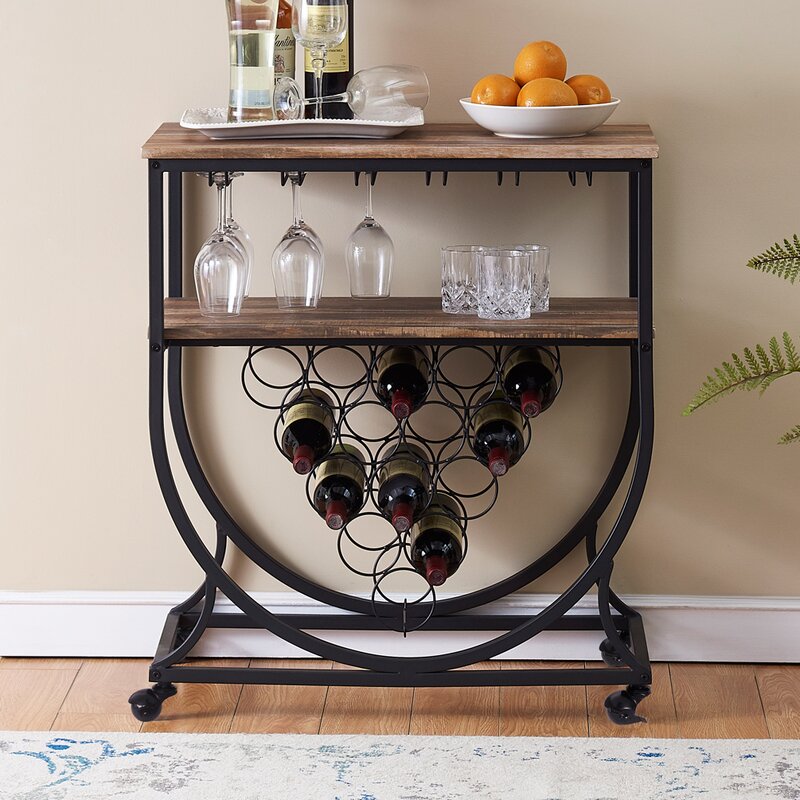 Bar Trolley : Modern Rustic Style Bar Trolley