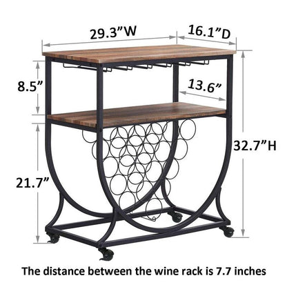 Bar Trolley : Modern Rustic Style Bar Trolley