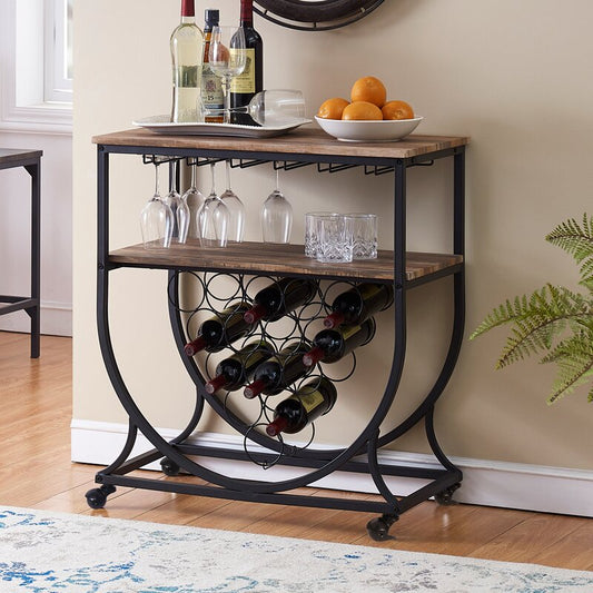 Bar Trolley : Modern Rustic Style Bar Trolley