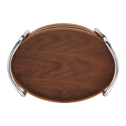 Bar Trolley : Oval Wooden Bar Trolley