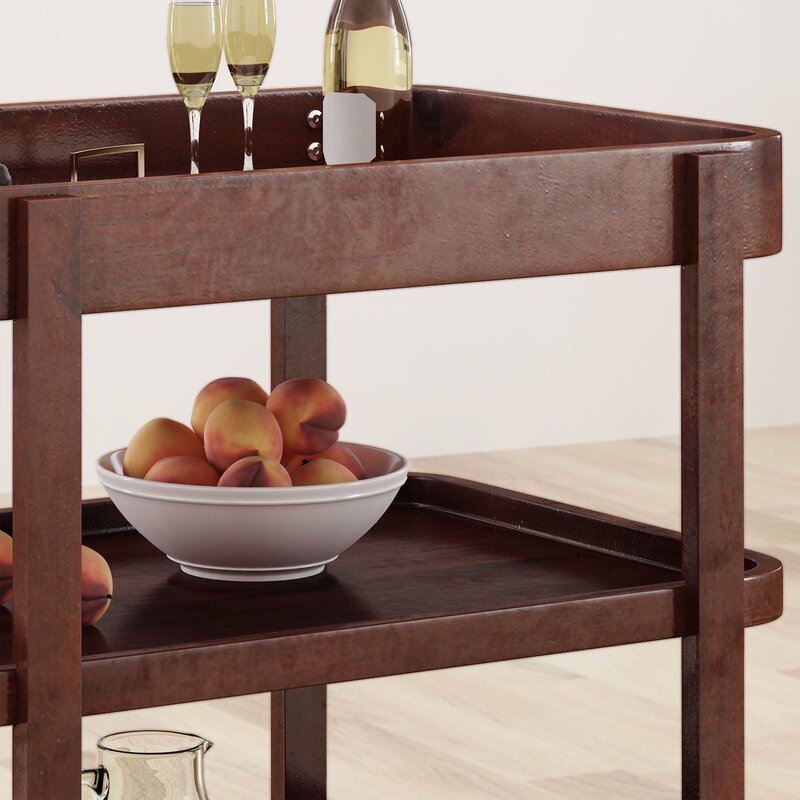 Bar Trolley : Rectangular Brown Bar Trolley