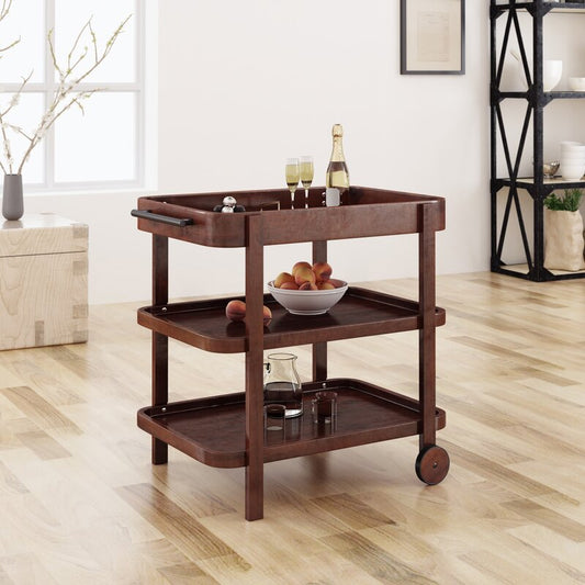Bar Trolley : Rectangular Brown Bar Trolley