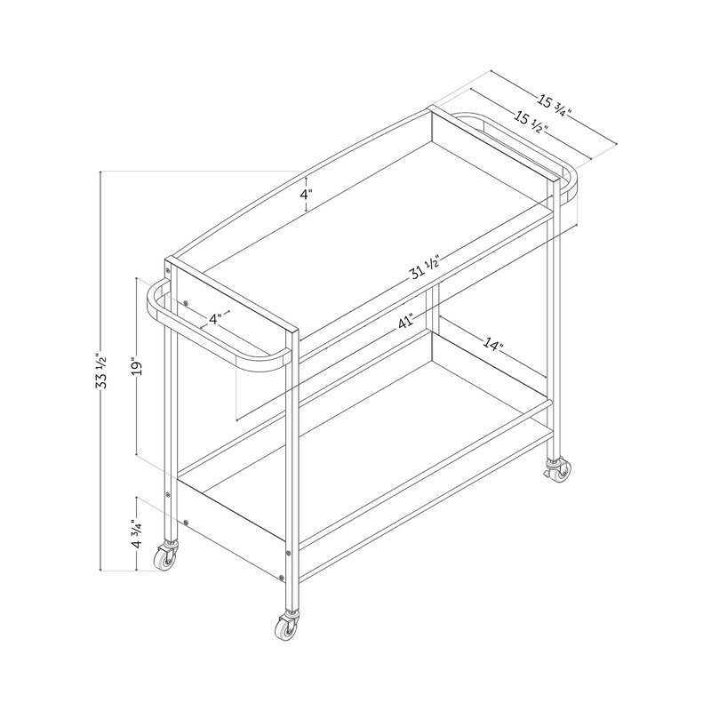 Bar Trolley : Rectangular Iron Bar Trolley