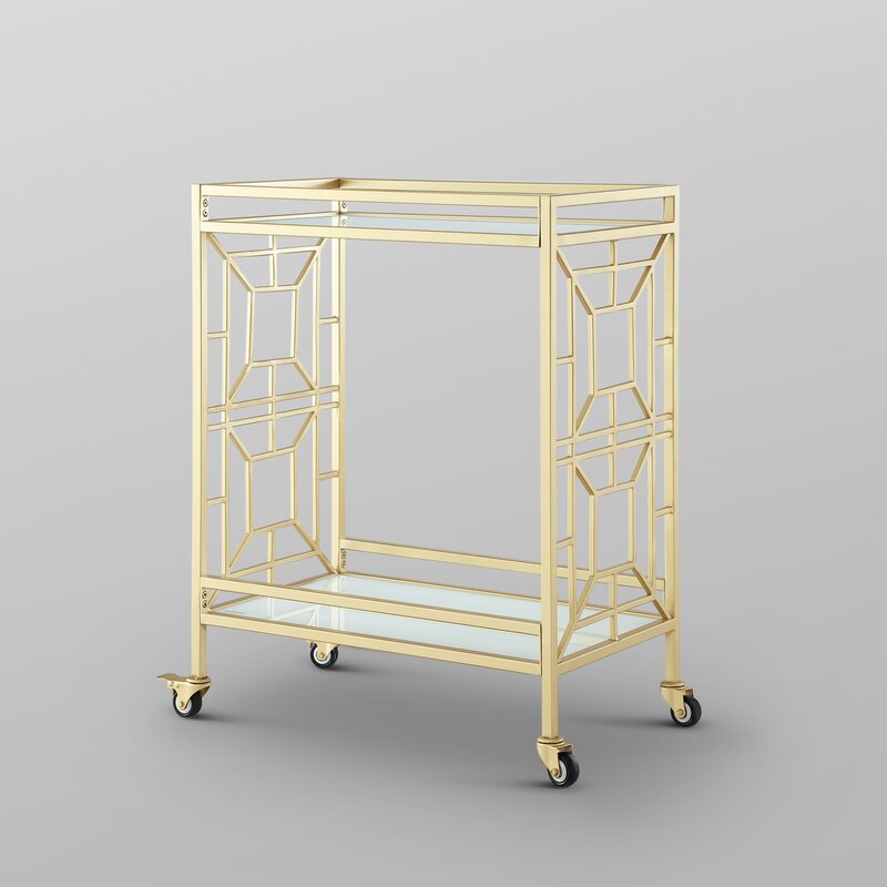 Bar Trolley: Rectangular Metal Bar Trolley