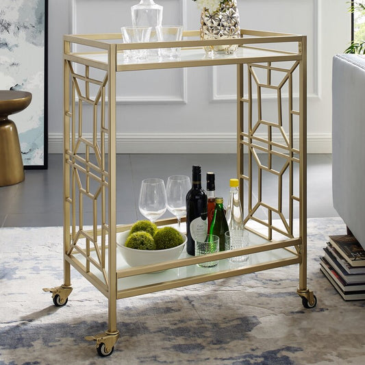 Bar Trolley: Rectangular Metal Bar Trolley