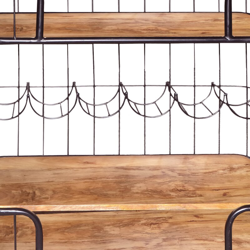 Bar Trolley : Rectangular Solid Wood Bar Trolley