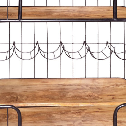 Bar Trolley : Rectangular Solid Wood Bar Trolley