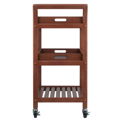 Bar Trolley : Rectangular Solid Wood Bar Trolley
