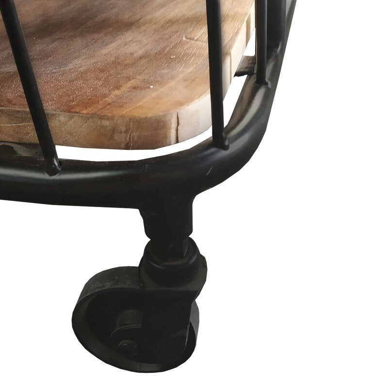 Bar Trolley : Rectangular Solid Wood Bar Trolley