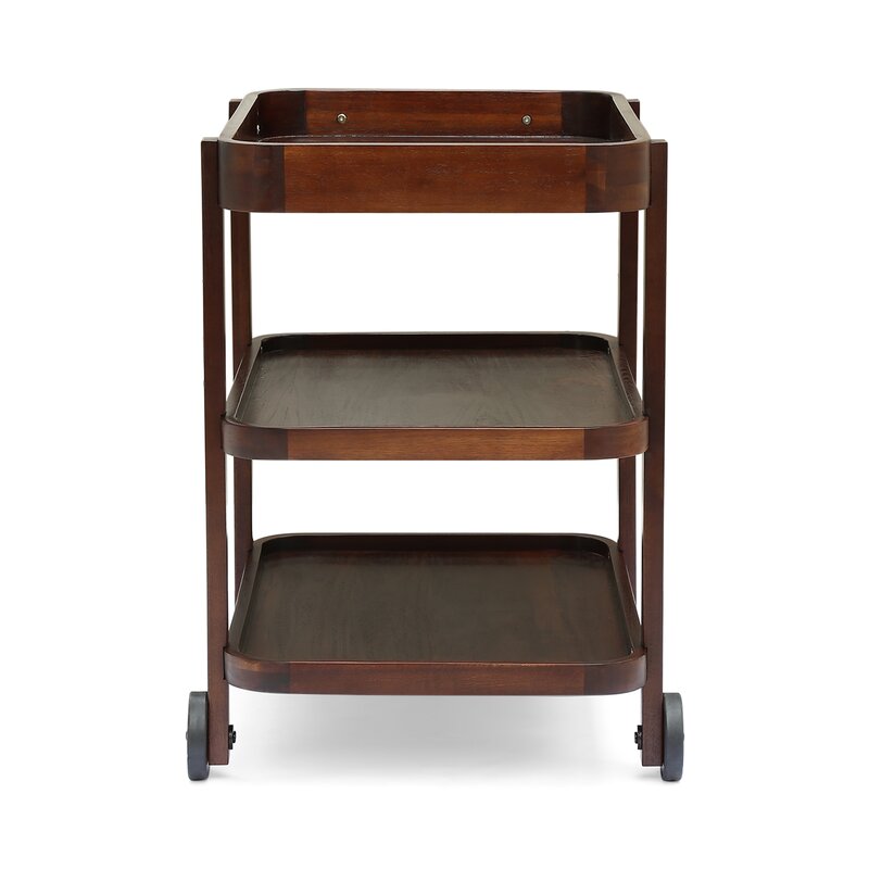 Bar Trolley : Rectangular Wooden Bar Trolley
