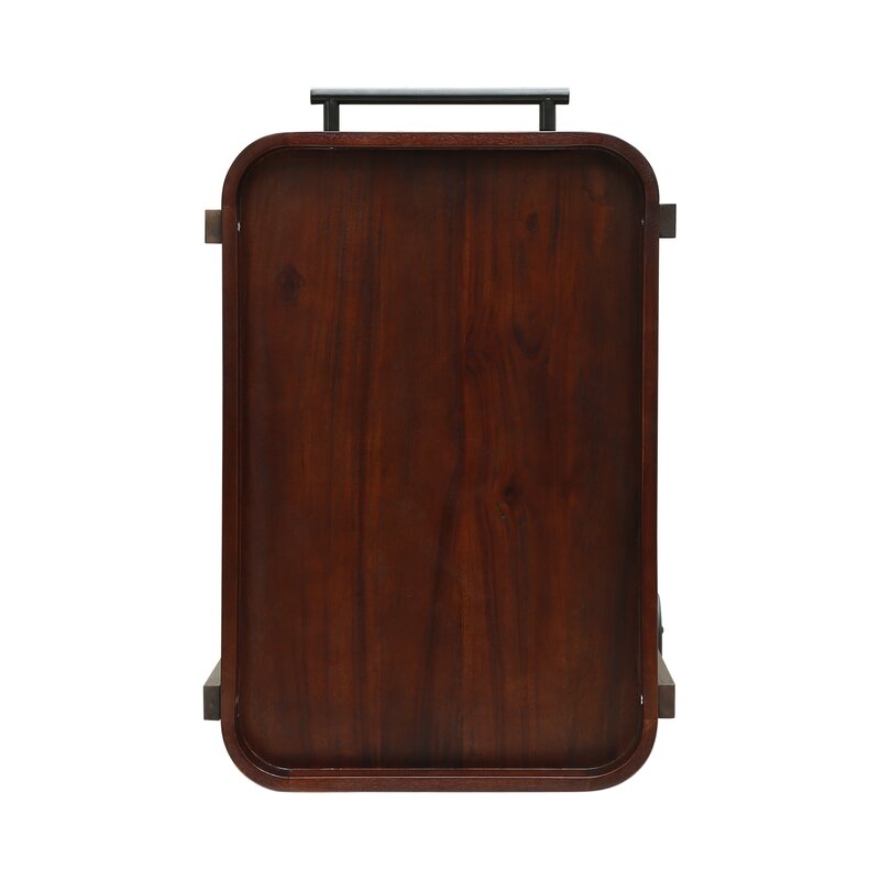 Bar Trolley : Rectangular Wooden Bar Trolley