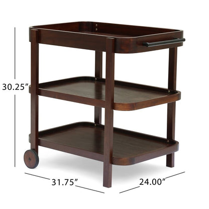 Bar Trolley : Rectangular Wooden Bar Trolley