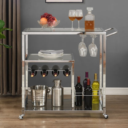 Bar Trolley : Rolling Wine Rack & Bar Trolley