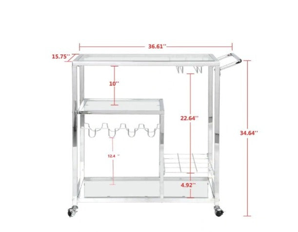 Bar Trolley Rolling Wine Rack & Bar Trolley
