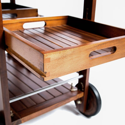 Bar Trolley: Round Wood Bar Trolley