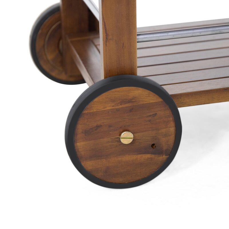 Bar Trolley: Round Wood Bar Trolley