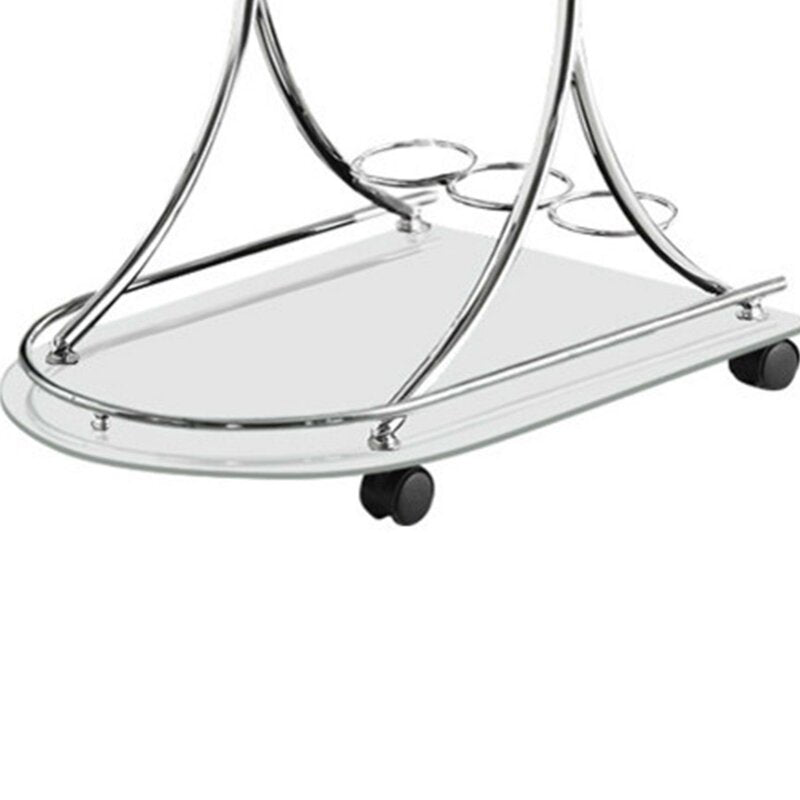 Bar Trolley : Silver Finish Bar Trolley