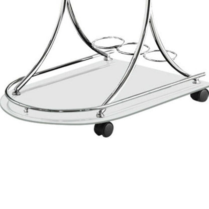 Bar Trolley : Silver Finish Bar Trolley