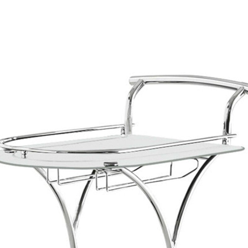 Bar Trolley : Silver Finish Bar Trolley