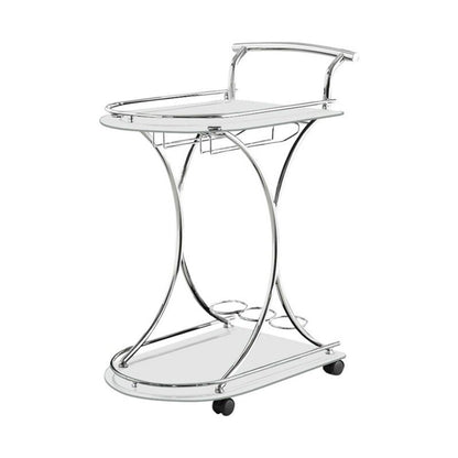 Bar Trolley : Silver Finish Bar Trolley