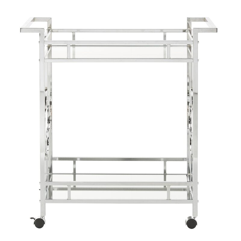 Bar Trolley : Silver Floral Bar Trolley
