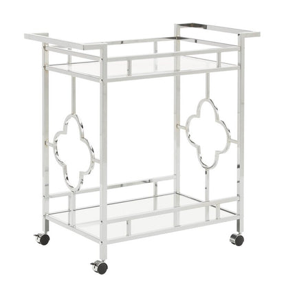 Bar Trolley : Silver Floral Bar Trolley