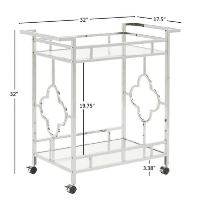 Bar Trolley Silver Floral Bar Trolley