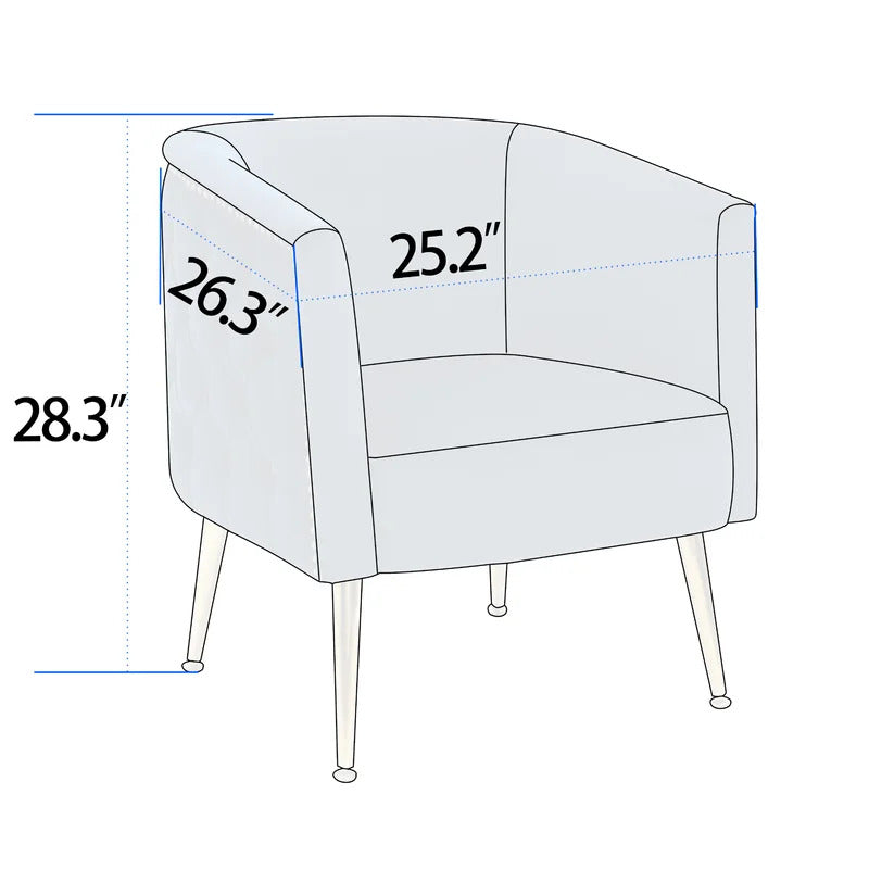 Barrel Chair: 25.2'' Wide Velvet Barrel Chair