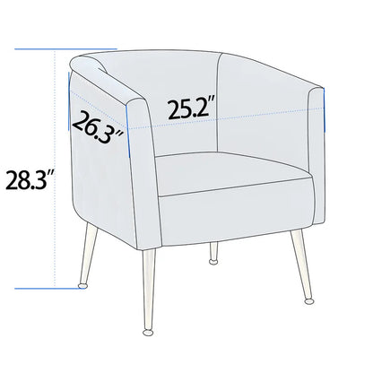 Barrel Chair: 25.2'' Wide Velvet Barrel Chair