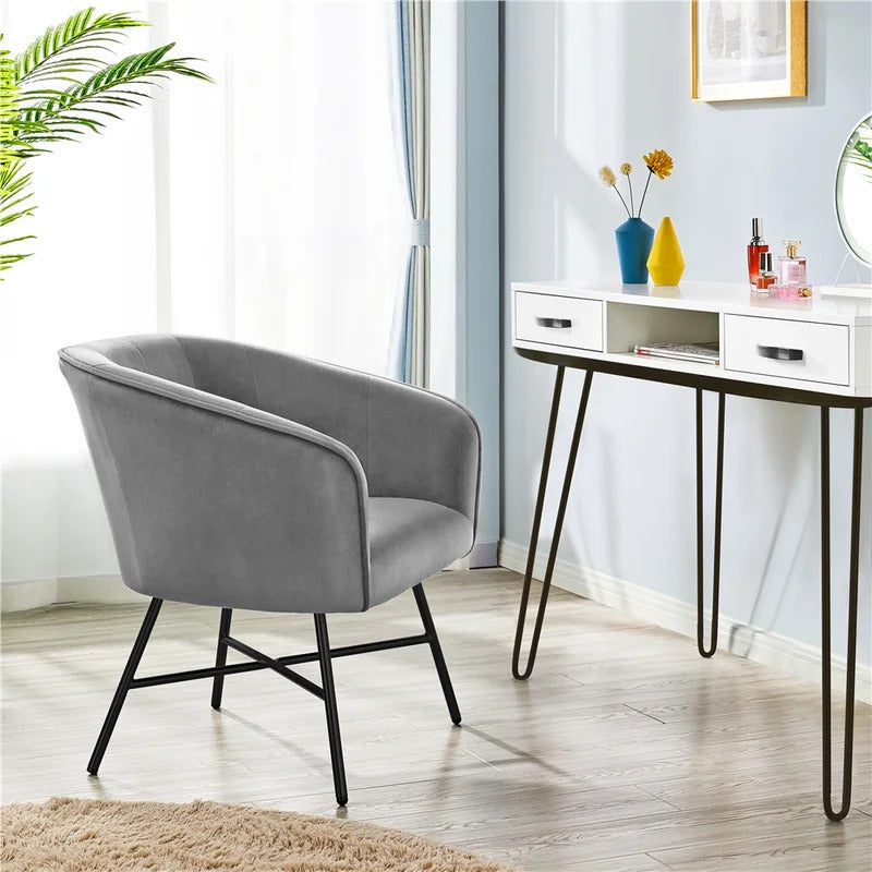 Barrel Chair: 25'' Wide Velvet Barrel Chair