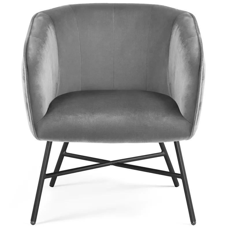 Barrel Chair: 25'' Wide Velvet Barrel Chair