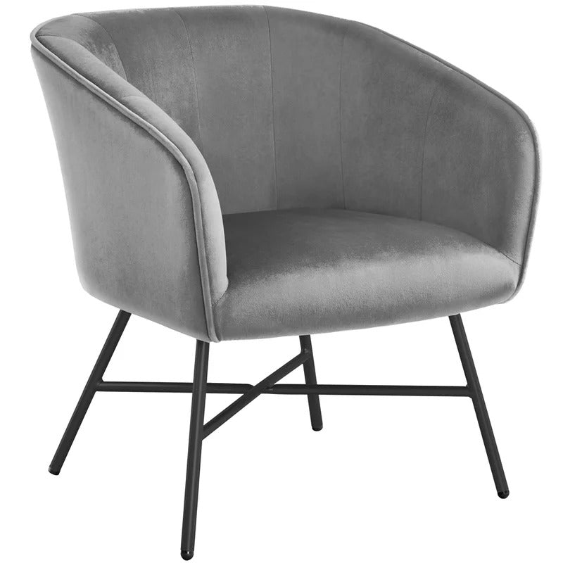 Barrel Chair: 25'' Wide Velvet Barrel Chair