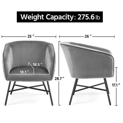 Barrel Chair: 25'' Wide Velvet Barrel Chair