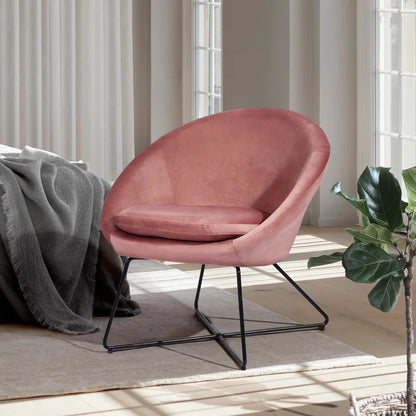 Barrel Chair: 26.77'' Wide Velvet Barrel Chair