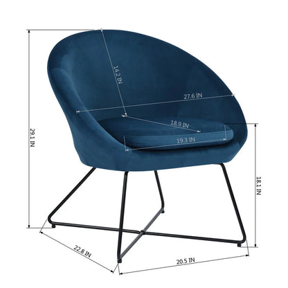 Barrel Chair: 26.77'' Wide Velvet Barrel Chair