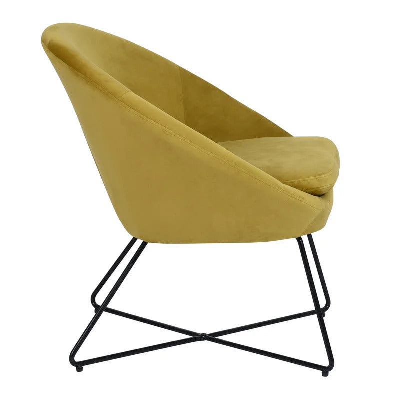 Barrel Chair: 26.77'' Wide Velvet Barrel Chair