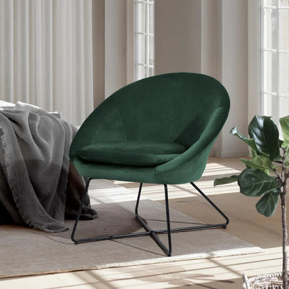 Barrel Chair: 26.77'' Wide Velvet Barrel Chair