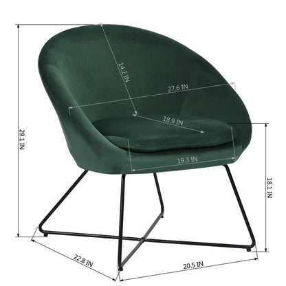 Barrel Chair: 26.77'' Wide Velvet Barrel Chair