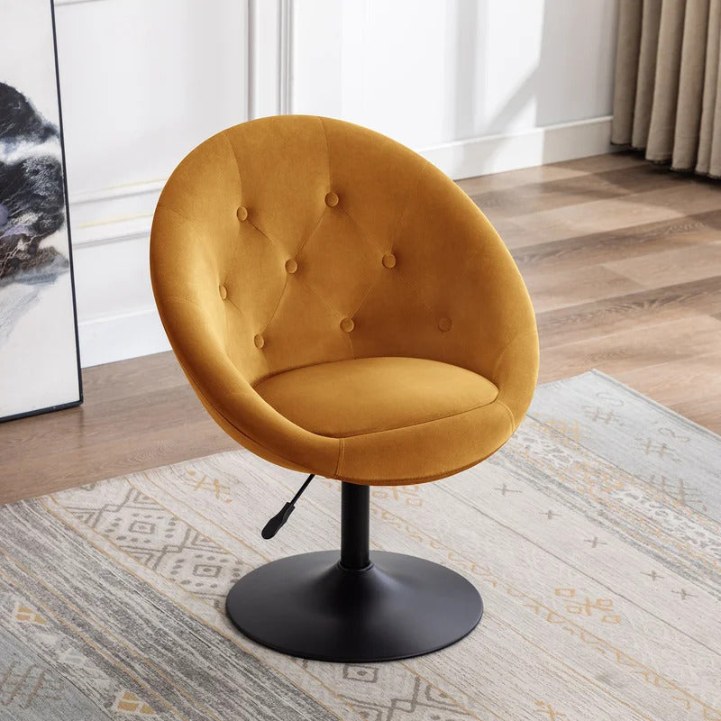 Barrel Chair: 26.7'' Wide Tufted Velvet Barrel Chair