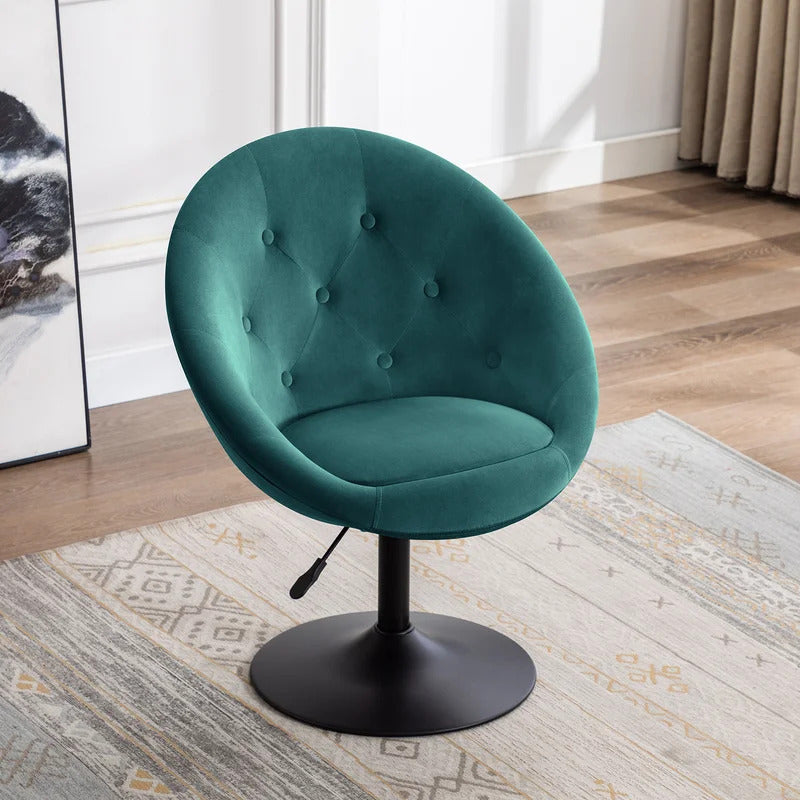 Barrel Chair: 26.7'' Wide Tufted Velvet Barrel Chair