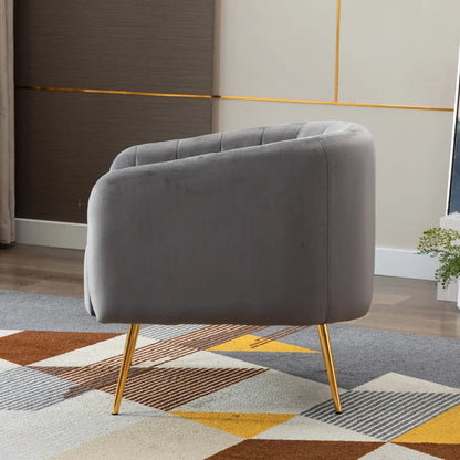 Barrel Chair: 27.75'' Wide Velvet Barrel Chair
