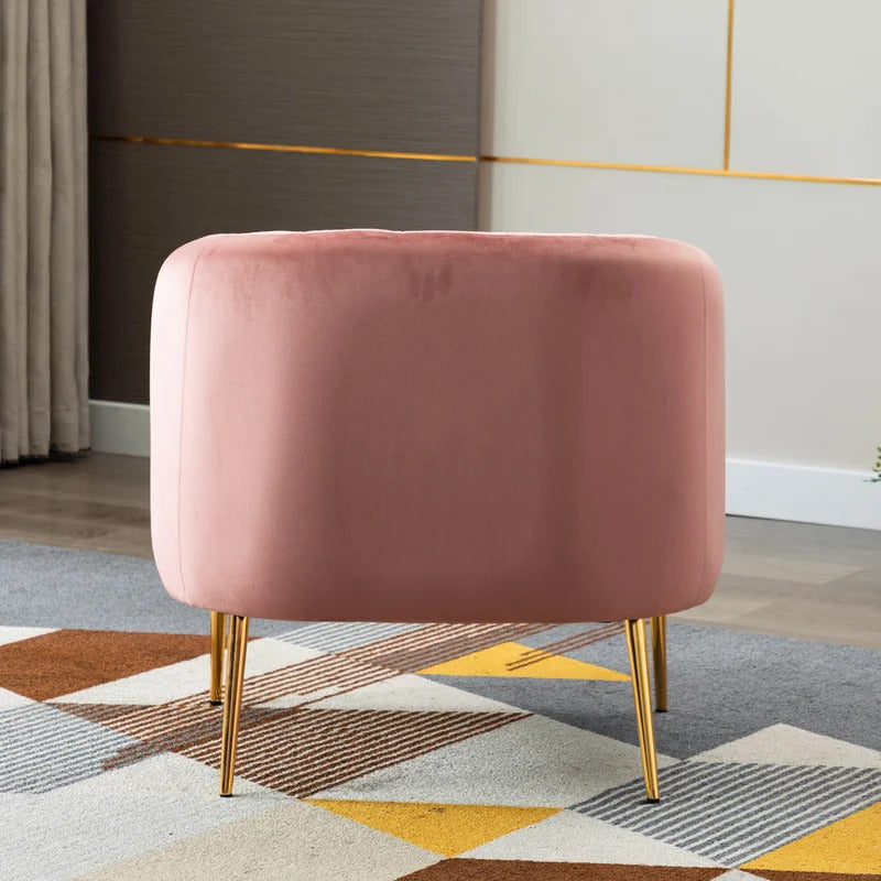 Barrel Chair: 27.75'' Wide Velvet Barrel Chair
