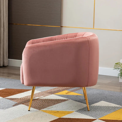 Barrel Chair: 27.75'' Wide Velvet Barrel Chair