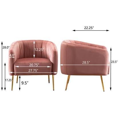 Barrel Chair: 27.75'' Wide Velvet Barrel Chair