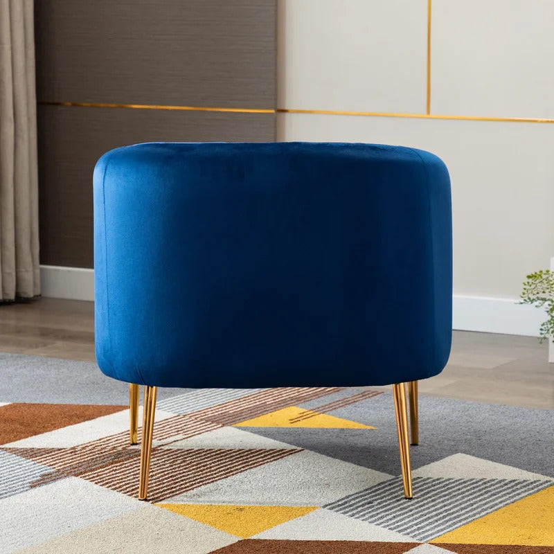 Barrel Chair: 27.75'' Wide Velvet Barrel Chair