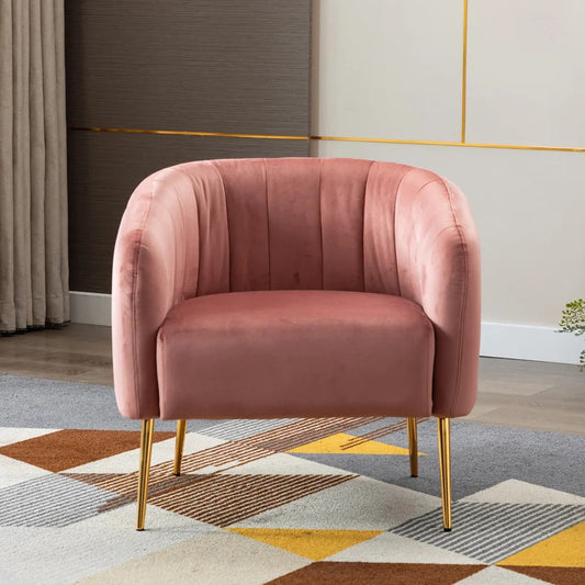 Barrel Chair: 27.75'' Wide Velvet Barrel Chair