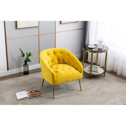 Barrel Chair: 28.4'' Wide Tufted Velvet Barrel Chair