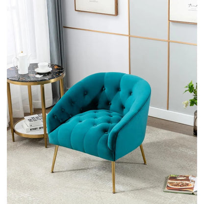 Barrel Chair: 28.4'' Wide Tufted Velvet Barrel Chair