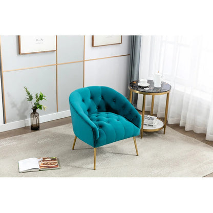 Barrel Chair: 28.4'' Wide Tufted Velvet Barrel Chair